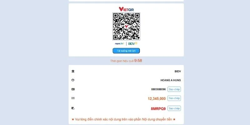 Hướng dẫn chi tiết từng bước nạp tiền tại NOHUWIN