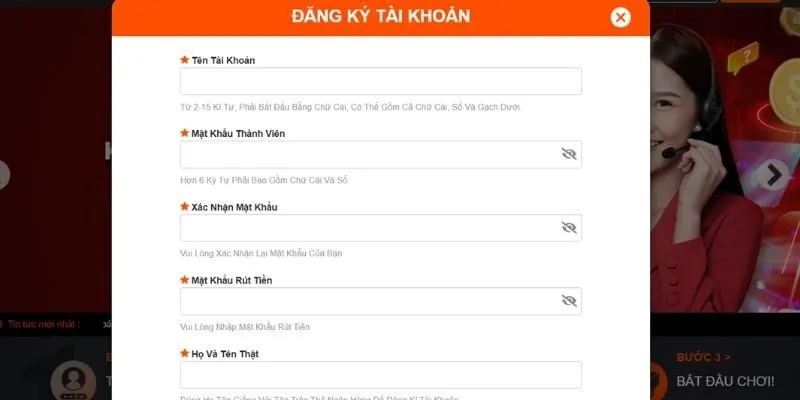 Hướng dẫn từng bước quy trình đăng ký tài khoản NOHUWIN